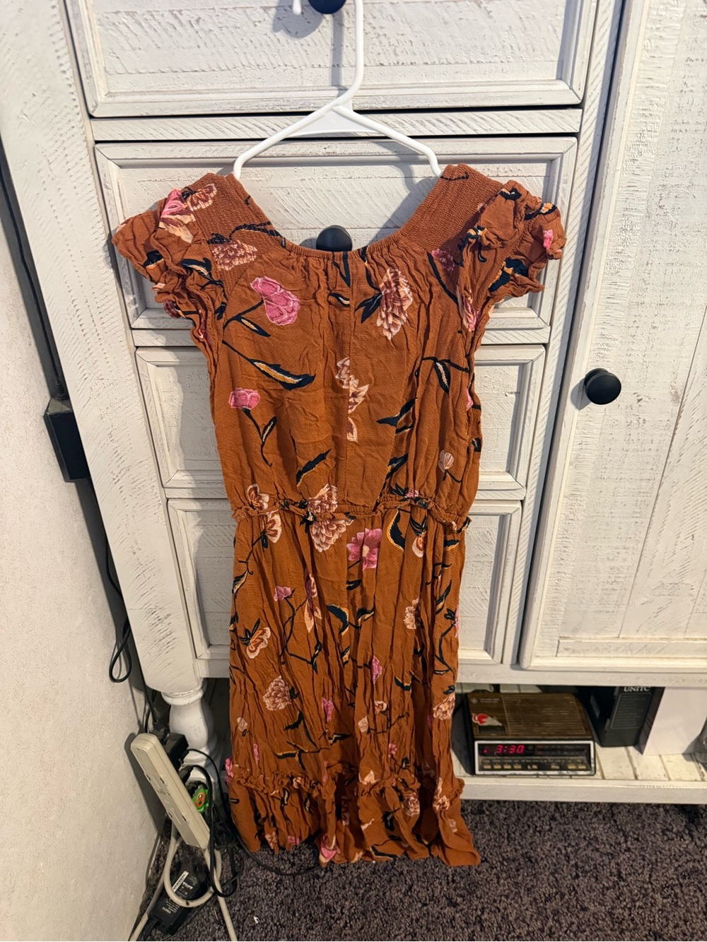 Universal Thread Rust Floral Off-Shoulder Maxi Dress